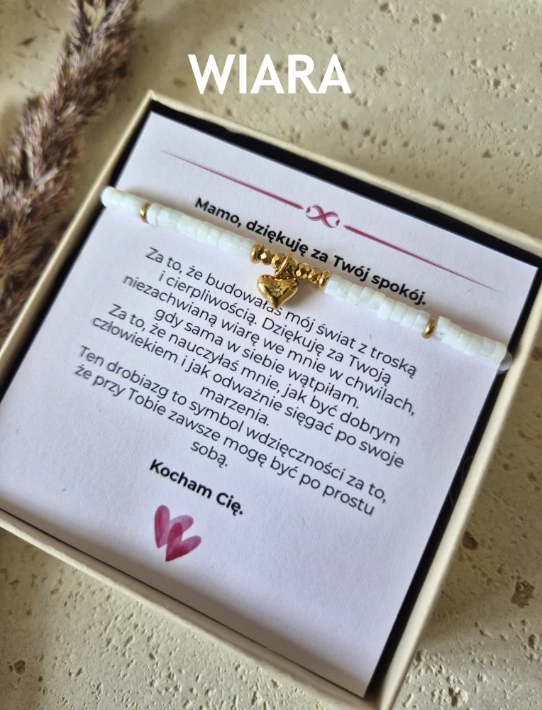 Naszyjnik z Sercem Muszla Naturalna Pozłacana 16K | Biżuteria na Dzień Mamy | Prezent z Dedykacją