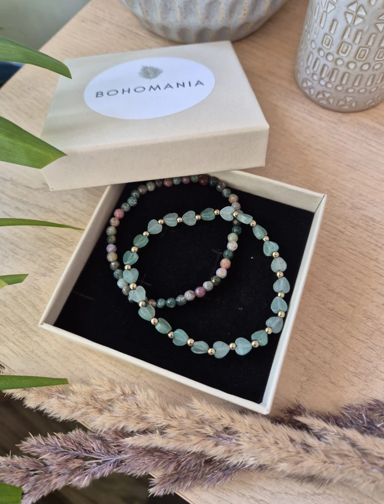 Równowaga i Spokój – Zestaw dla Mamy | Zielony Awenturyn i Agat | Prezent z dedykacją