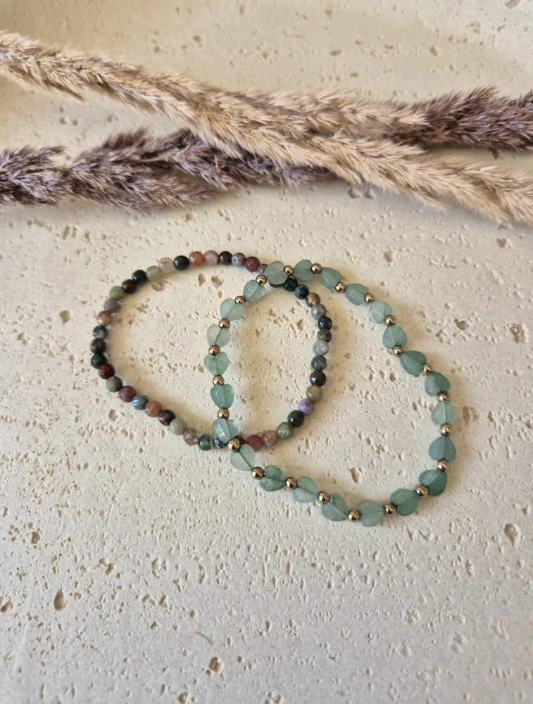 Równowaga i Spokój – Zestaw dla Mamy | Zielony Awenturyn i Agat | Prezent z dedykacją