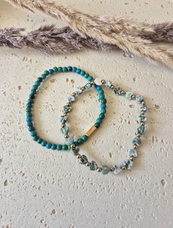 Kobieca Intuicja i Spokój – Zestaw dla Mamy | Chryzokola i Agat Mszysty | Prezent z dedykacją