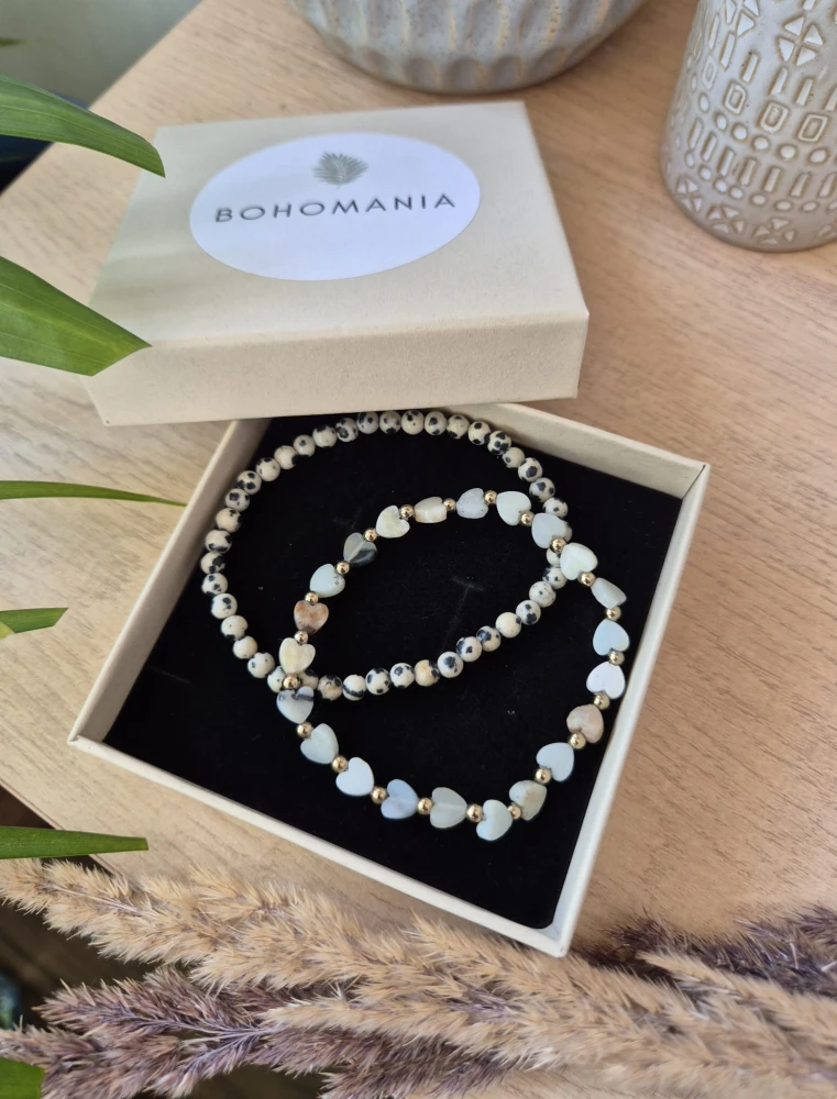 Radość i Optymizm – Zestaw dla Mamy | Jaspis Dalmatyński i Amazonit | Prezent z dedykacją