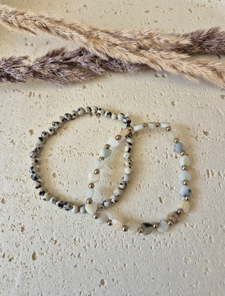 Radość i Optymizm – Zestaw dla Mamy | Jaspis Dalmatyński i Amazonit | Prezent z dedykacją