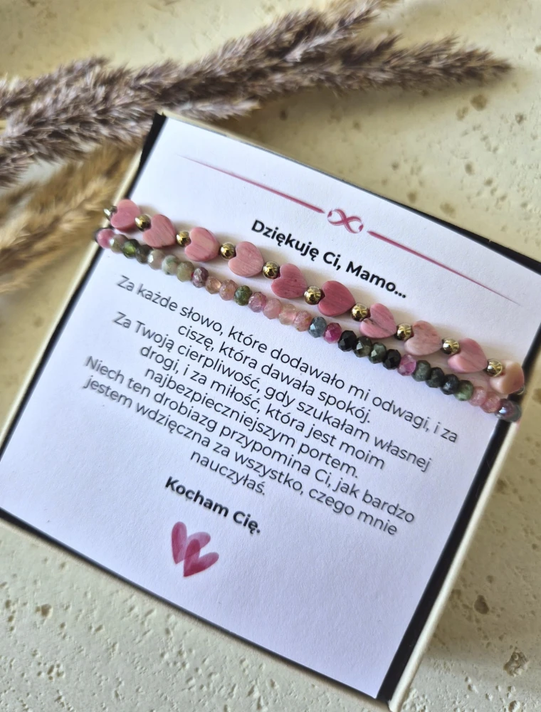 Czułość i Ukojenie – Zestaw dla Mamy | Turmalin i Rodonit | Prezent z dedykacją
