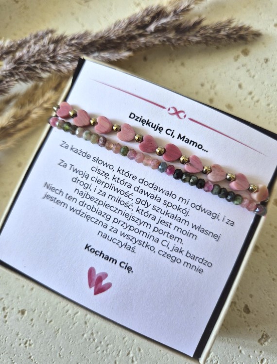 Czułość i Ukojenie – Zestaw dla Mamy | Turmalin i Rodonit | Prezent z dedykacją