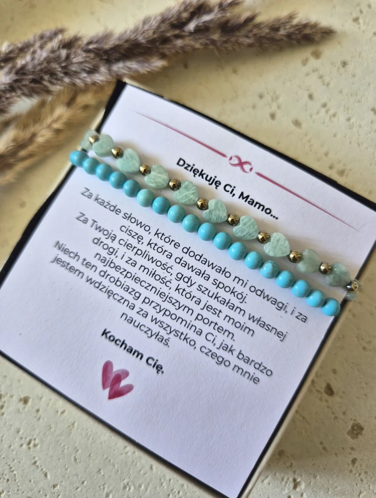 Intuicja i Zaufanie – Zestaw dla Mamy | Turkus i Amazonit | Prezent z dedykacją