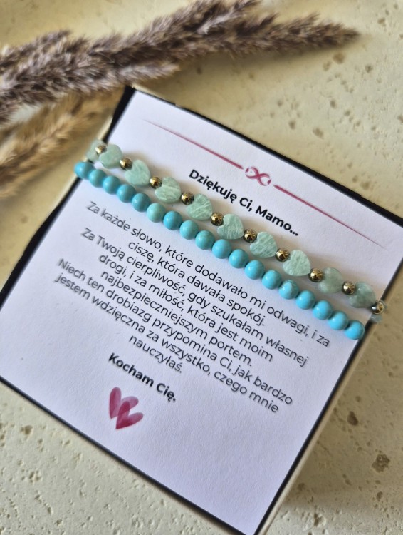 Intuicja i Zaufanie – Zestaw dla Mamy | Turkus i Amazonit | Prezent z dedykacją