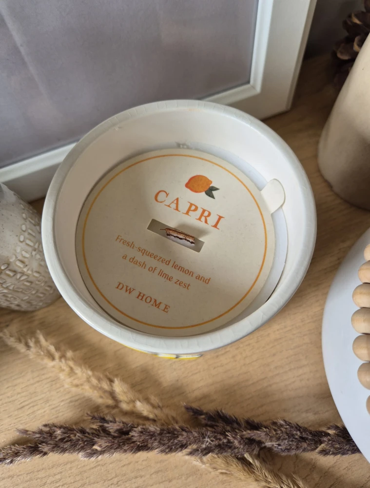 DW HOME Capri - Świeca soczysta cytryna i limonka 374g | Drewniany knot