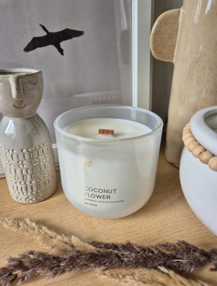 DW HOME Coconut Flower - Mandarynka, kokos i wanilia 394g | Drewniany knot