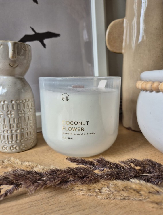 DW HOME Coconut Flower - Mandarynka, kokos i wanilia 394g | Drewniany knot