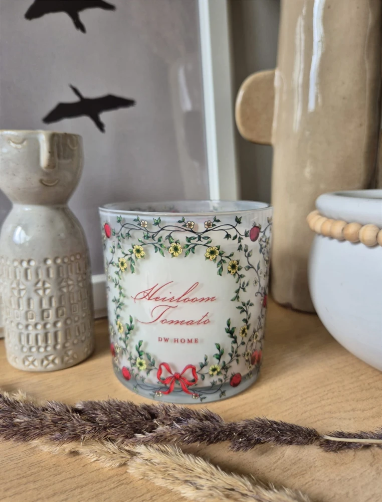DW HOME Heirloom Tomato - Świeca dojrzałe pomidory i zioła 374g | Drewniany knot