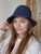 Ażurowy Bucket Hat ELBA na lato | Granatowy Letni Kapelusz Damski (Regulowany