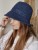 Ażurowy Bucket Hat ELBA na lato | Granatowy Letni Kapelusz Damski (Regulowany