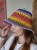 Ażurowy Bucket Hat RAINBOW LAVENDER na lato | Kolorowy Letni Kapelusz Damski