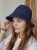 Ażurowy Bucket Hat ELBA na lato | Granatowy Letni Kapelusz Damski (Regulowany