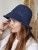 Ażurowy przewiewny Bucket Hat ELBA na lato | Regulowany Granatowy Letni Kapelusz Damski