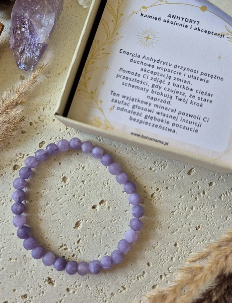 WODNIK Bransoletka zodiakalna | Anhydryt - Ukojenie i akceptacja
