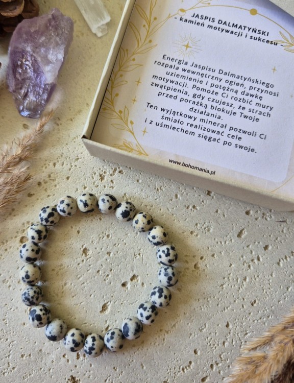 BLIŹNIĘTA Bransoletka zodiakalna | Jaspis dalmatyński - Motywacja i sukces