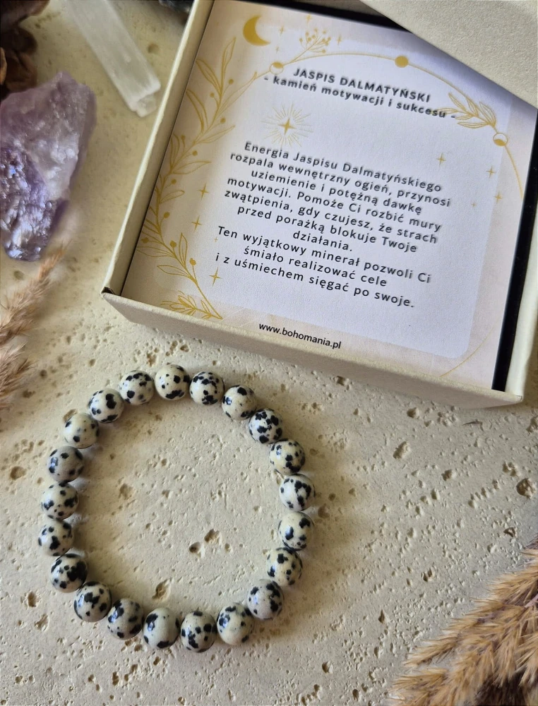 PANNA Bransoletka zodiakalna | Jaspis dalmatyński - Motywacja i sukces