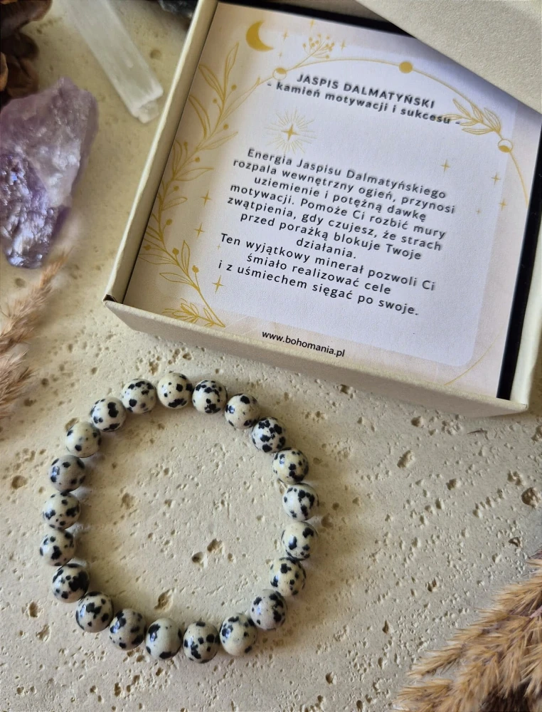 BLIŹNIĘTA Bransoletka zodiakalna | Jaspis dalmatyński - Motywacja i sukces
