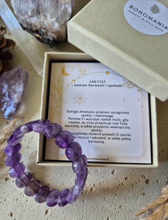 RYBY Bransoletka zodiakalna | Ametyst - Harmonia i spokój