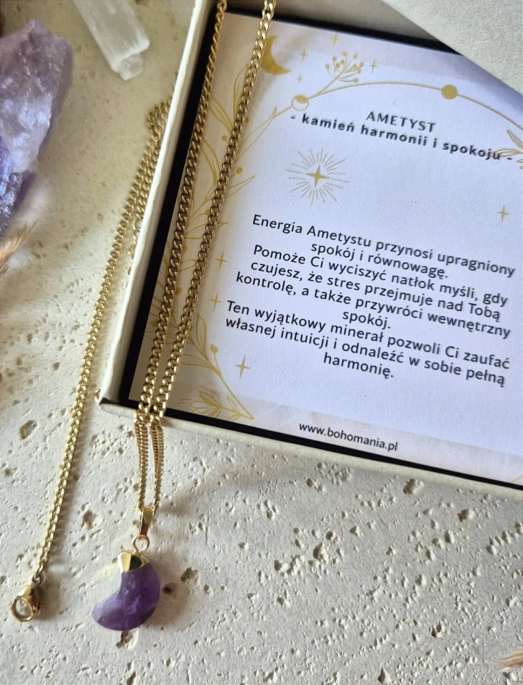 WODNIK Naszyjnik zodiakalny | Ametyst - Harmonia i spokój