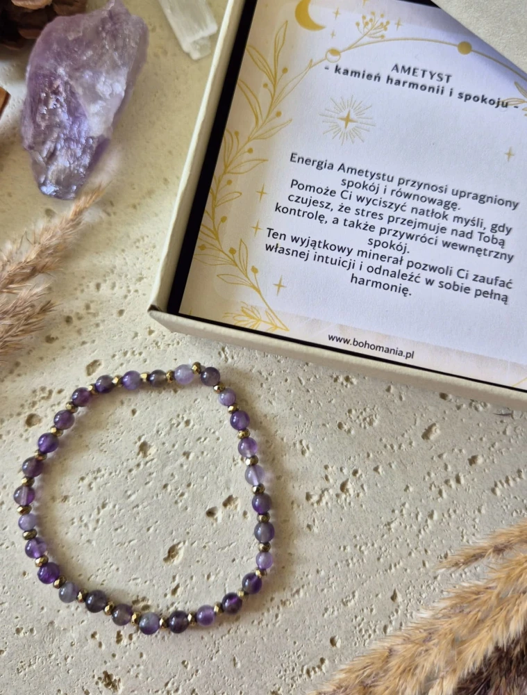 PANNA Bransoletka zodiakalna | Ametyst - Harmonia i spokój