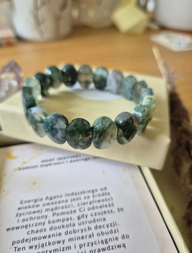 BLIŹNIĘTA Bransoletka zodiakalna | Agat indyjski - Mądrość i dobry los