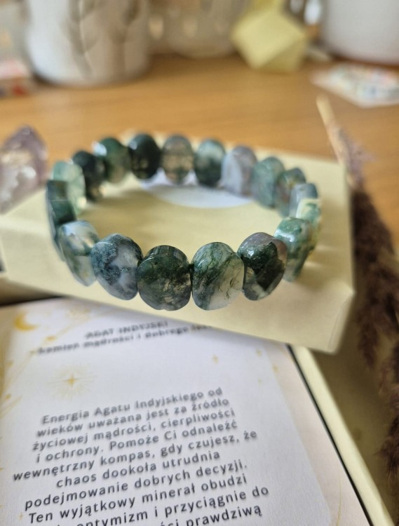 BLIŹNIĘTA Bransoletka zodiakalna | Agat indyjski - Mądrość i dobry los