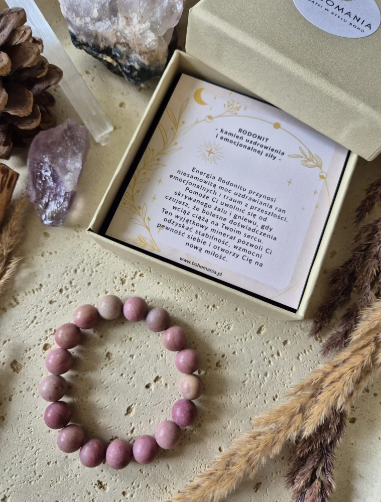 BYK Bransoletka zodiakalna | Rodonit - Miłość, uzdrowienie i siła