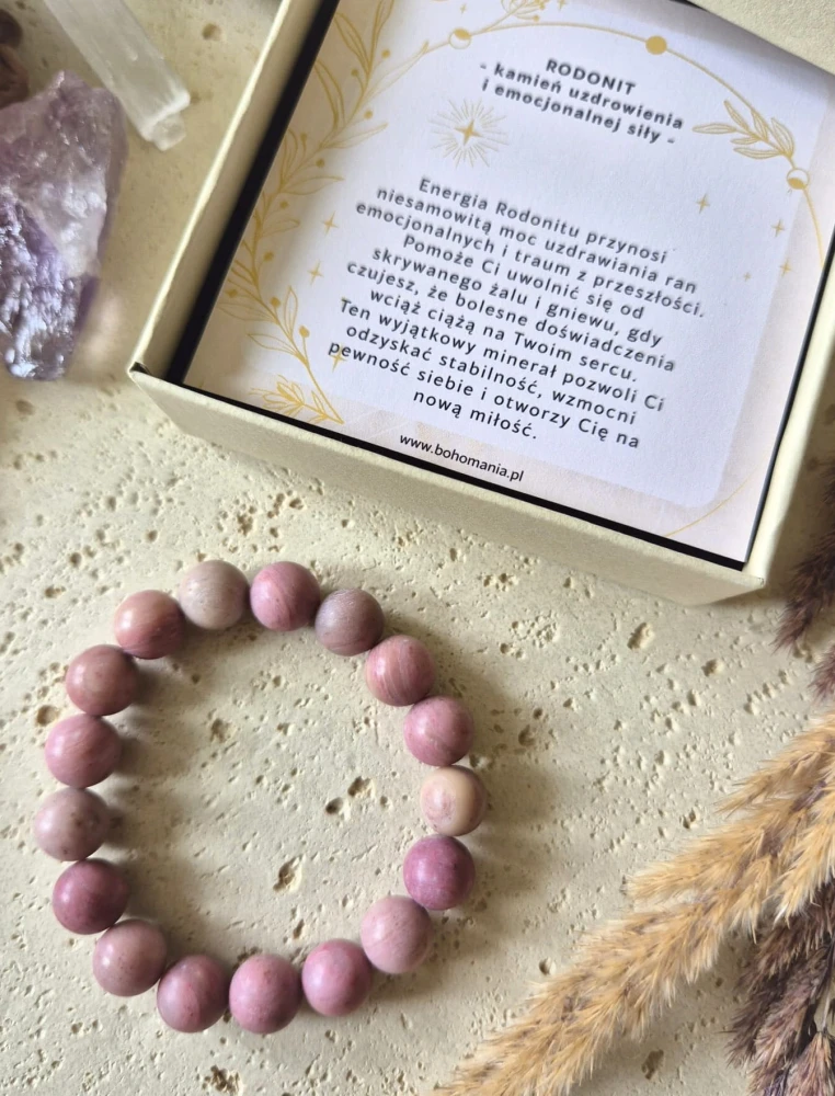 BYK Bransoletka zodiakalna | Rodonit - Miłość, uzdrowienie i siła
