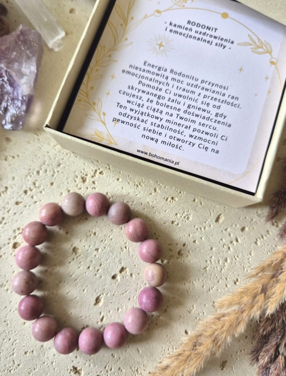 BYK Bransoletka zodiakalna | Rodonit - Miłość, uzdrowienie i siła