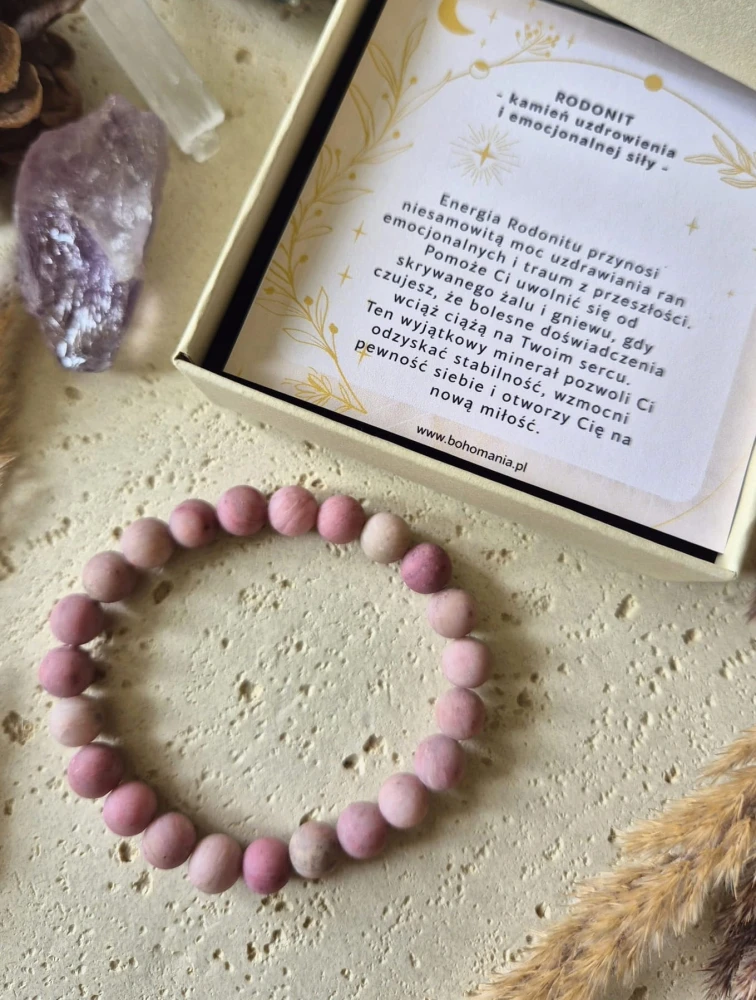 BYK Bransoletka zodiakalna | Rodonit - Miłość, uzdrowienie i siła