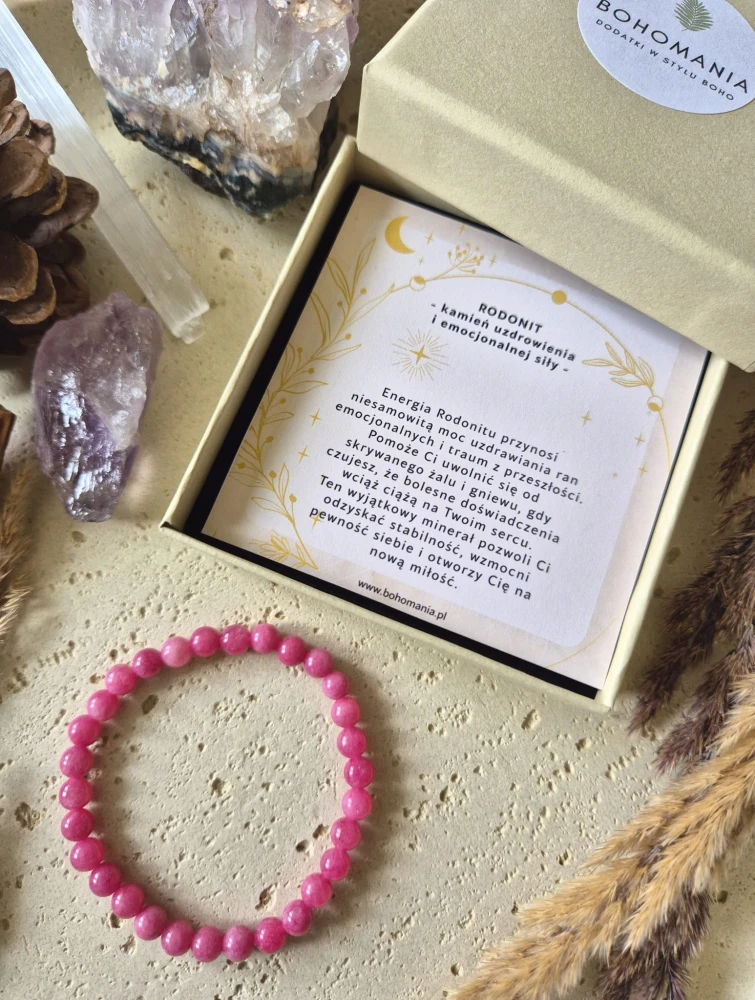 BYK Bransoletka zodiakalna | Rodonit - Miłość, uzdrowienie i siła