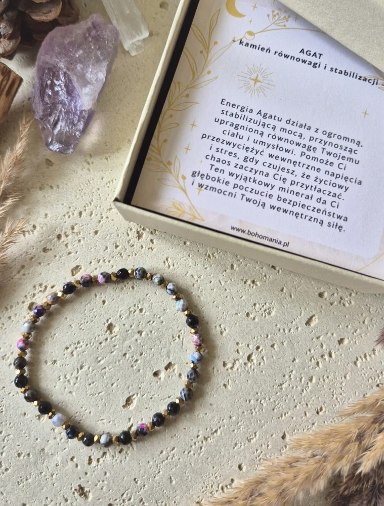 BYK Bransoletka zodiakalna | Agat - Wewnętrzny balans