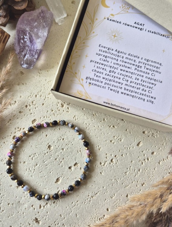 BYK Bransoletka zodiakalna | Agat - Wewnętrzny balans