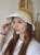 Ażurowy przewiewny Bucket Hat SUMMER na lato | Regulowany Beżowy Letni Kapelusz Damski