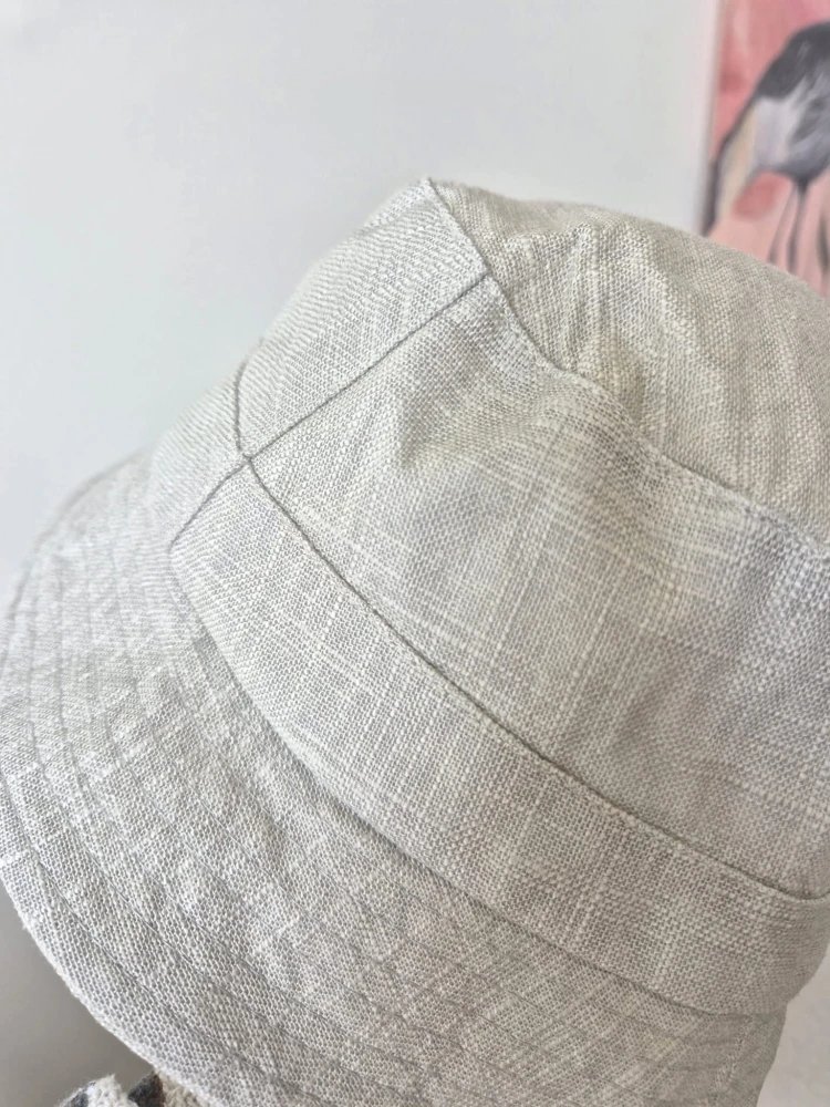 Lniany kapelusz na lato | Bucket hat damski - męski 54-56cm | 100% len, kolor szary