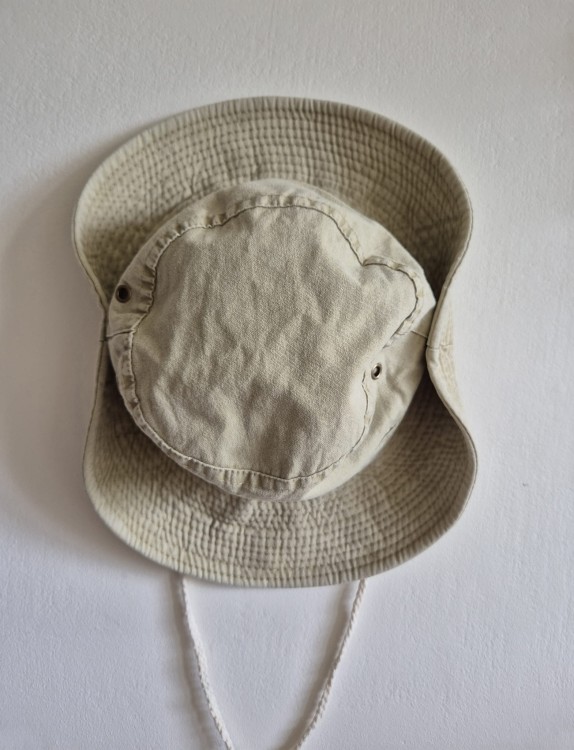 SAFARI Bawełniany kapelusz z sznurkiem kolor beżowy 56-58cm | Kapelusz Bucket hat damski - męski w góry, outdoorowy, na kajaki