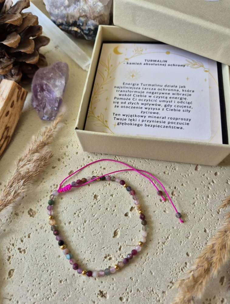 KOZIOROŻEC Bransoletka zodiakalna | Turmalin różowy - Ochrona i bezpieczeństwo