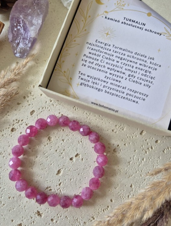 KOZIOROŻEC Bransoletka zodiakalna | Turmalin różowy - Ochrona i bezpieczeństwo