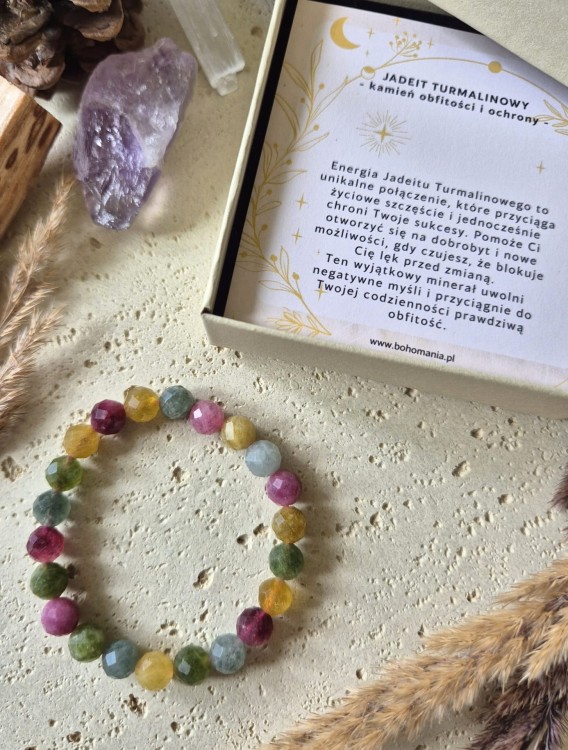 BARAN Bransoletka zodiakalna | Jadeit turmalinowy - Obfitość i ochrona