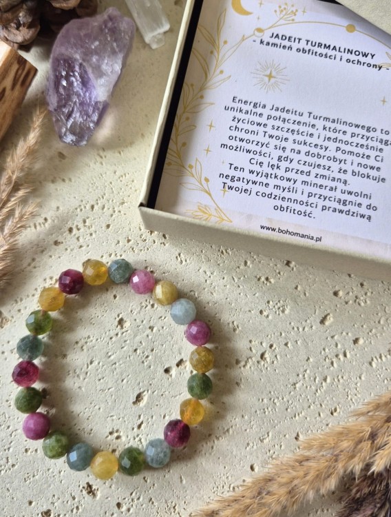 WAGA Bransoletka zodiakalna | Jadeit turmalinowy - Obfitość i ochrona