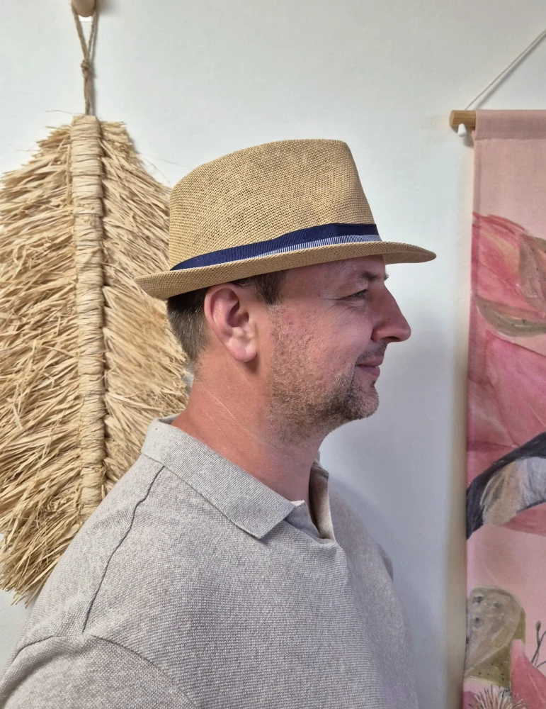 MARCO Klasyczny męski kapelusz typu trilby na lato | Kolor brązowy - Rozmiar 60cm