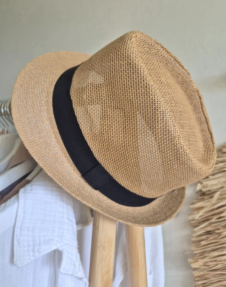 MARCO Klasyczny męski kapelusz typu trilby na lato | Kolor brązowy - Rozmiar 56cm