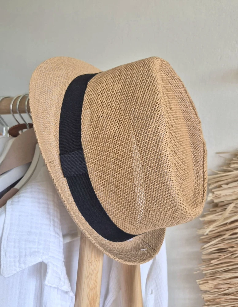 MARCO Klasyczny męski kapelusz typu trilby na lato | Kolor brązowy - Rozmiar 56cm
