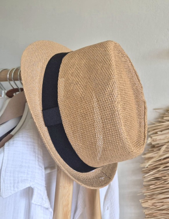 MARCO Klasyczny męski kapelusz typu trilby na lato | Kolor brązowy - Rozmiar 58cm