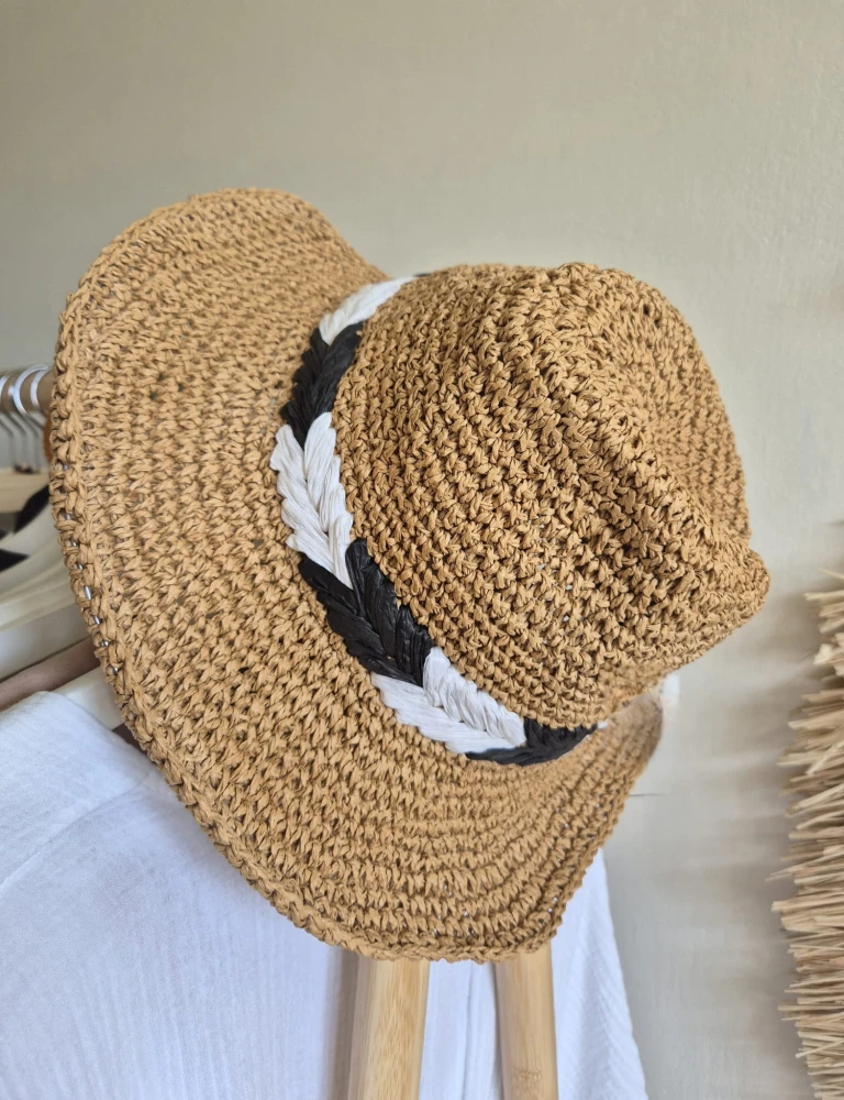MALIBU Miękki kapelusz damski typu fedora na lato | Przewiewny, ażurowy kapelusz damski | Regulowany 53-56cm