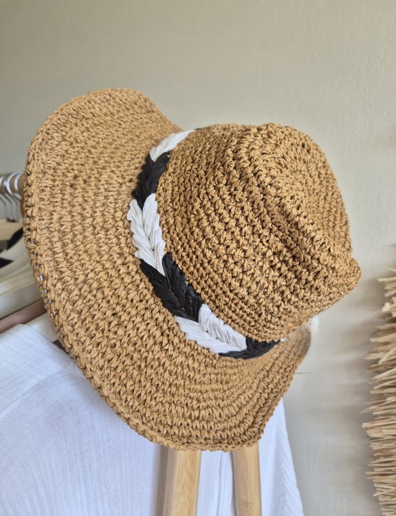 MALIBU Miękki kapelusz damski typu fedora na lato | Przewiewny, ażurowy kapelusz damski | Regulowany 53-56cm