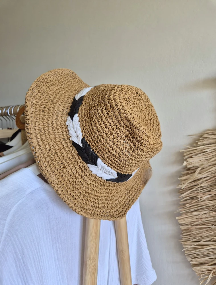 MALIBU Miękki kapelusz damski typu fedora na lato | Przewiewny, ażurowy kapelusz damski | Regulowany 53-56cm