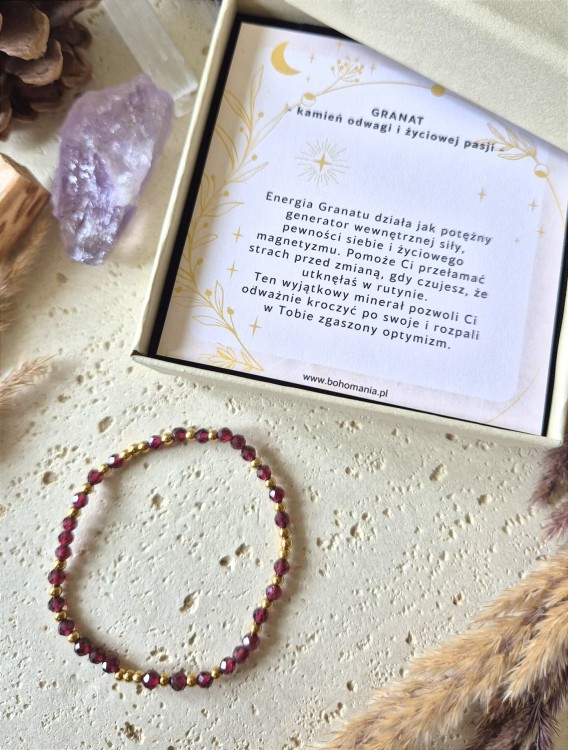 LEW Bransoletka zodiakalna | Granat - Odwaga i pasja